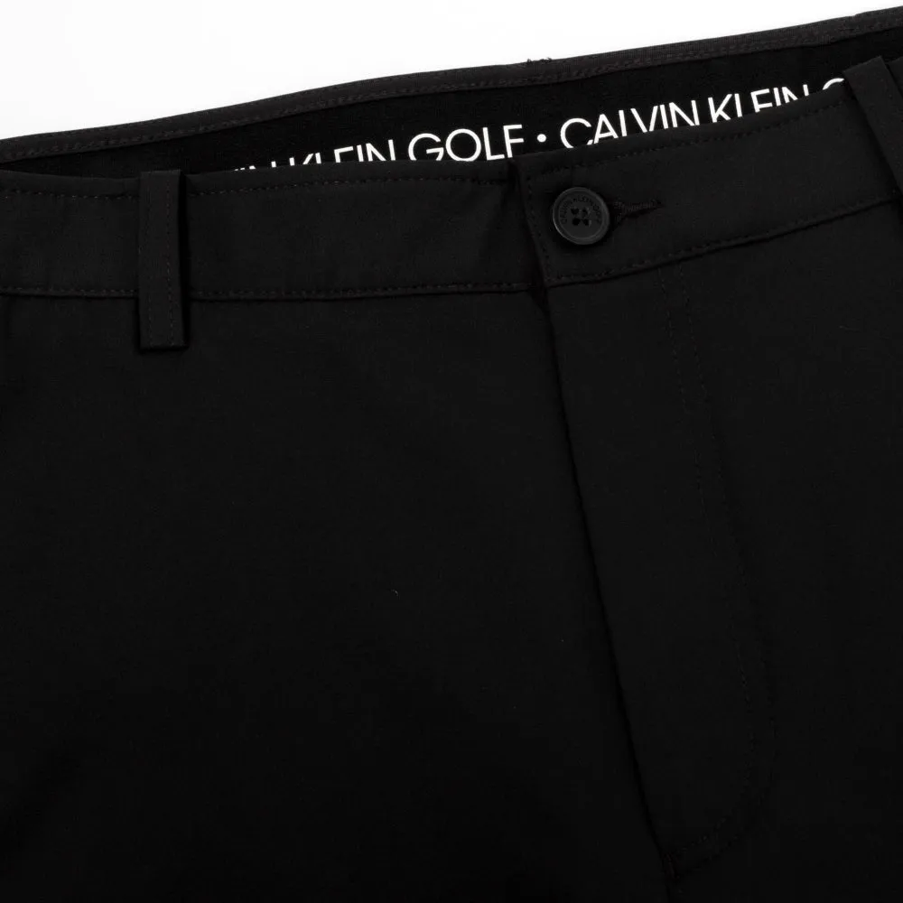 Calvin Klein Bullet Stretch Shorts - Black Rubberized Waist Grip Flexible Cut