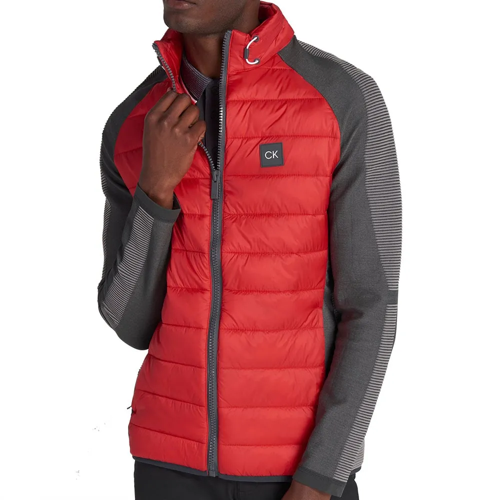 wrinkle free No Wrinkle Calvin Klein Dynamo Tech Knit Jacket - Urban/Cardinal Red