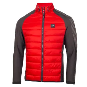 Calvin Klein Dynamo Tech Knit Jacket - Urban/Cardinal Red Slim Tailored Tear Resistant Fabric Blends