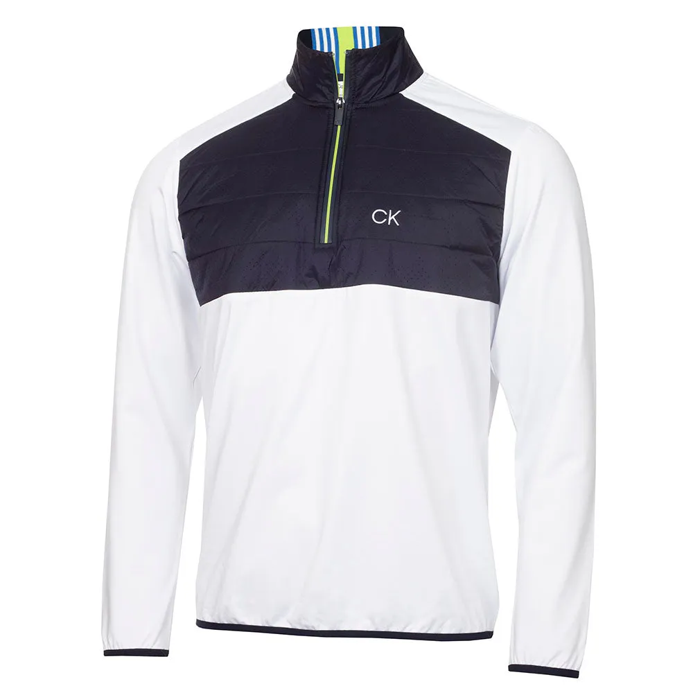 Calvin Klein Forest Lake Half Zip Jacket - White Weatherproof Zipper Tech