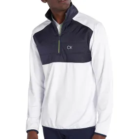 Calvin Klein Forest Lake Half Zip Jacket - White Soft Lined Interior Anti Pilling Finish