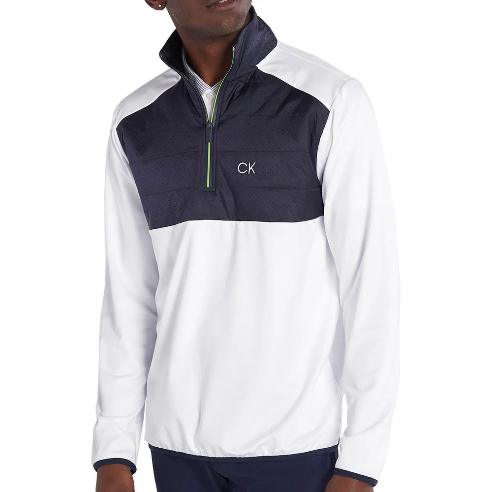Calvin Klein Forest Lake Half Zip Jacket - White Soft Lined Interior Anti Pilling Finish