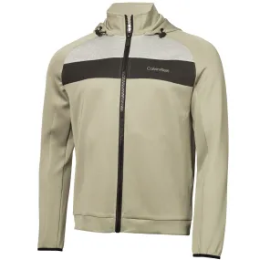 Softshell Coating Calvin Klein Fracture Hooded Full Zip Jacket - Cameo Green