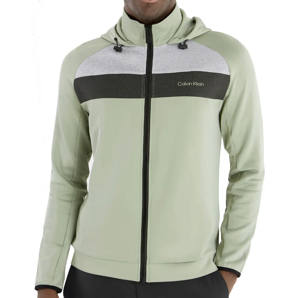 Airtight Fasteners Essential Casual Look Calvin Klein Fracture Hooded Full Zip Jacket - Cameo Green