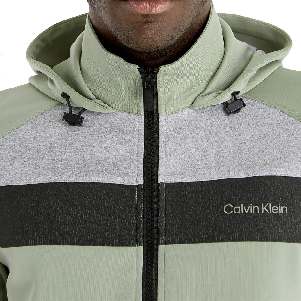 Calvin Klein Fracture Hooded Full Zip Jacket - Cameo Green Hypoallergenic Interior Layer