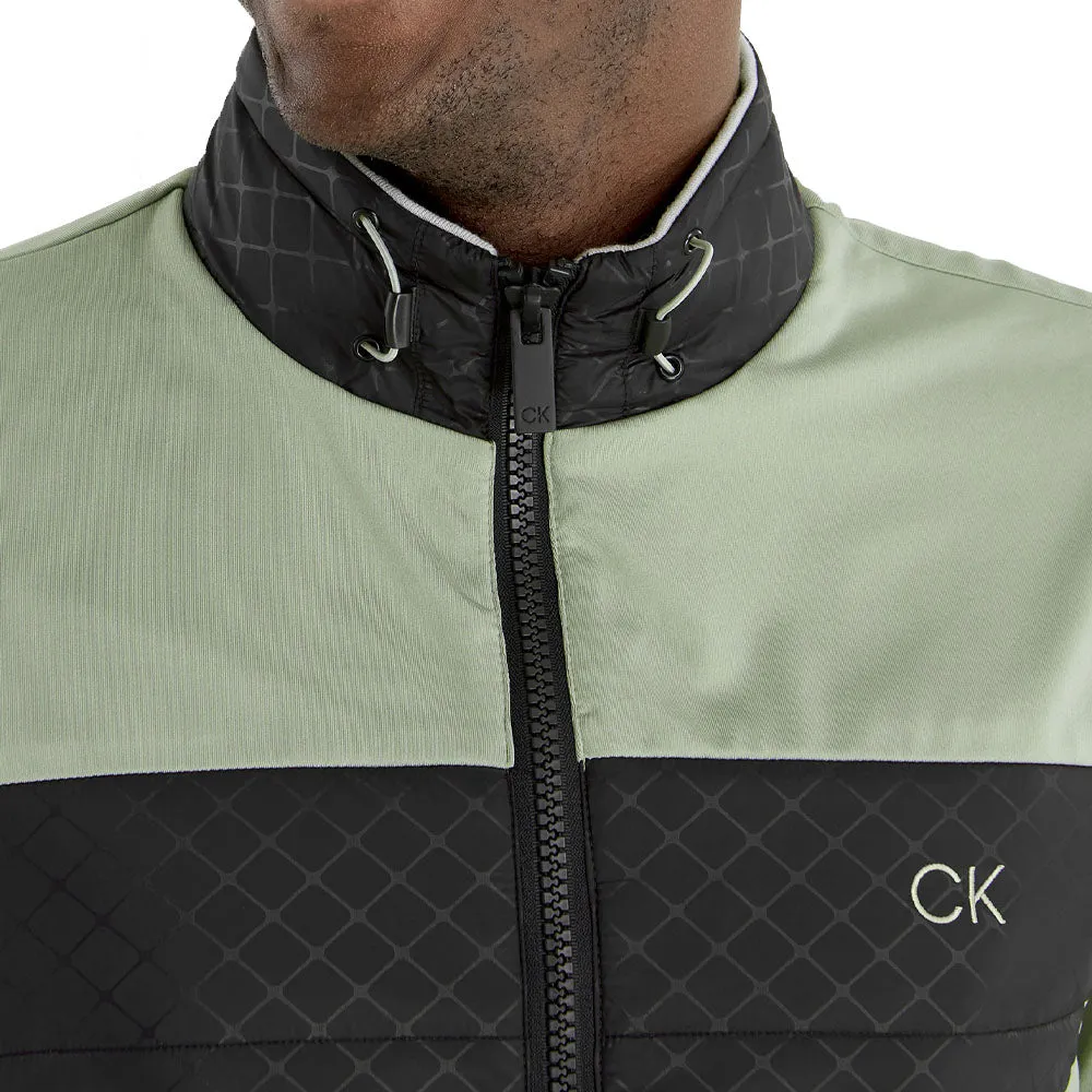 Stretch Comfort Reinforced Seam Durability Calvin Klein Malden Hybrid Jacket - Cameo Green