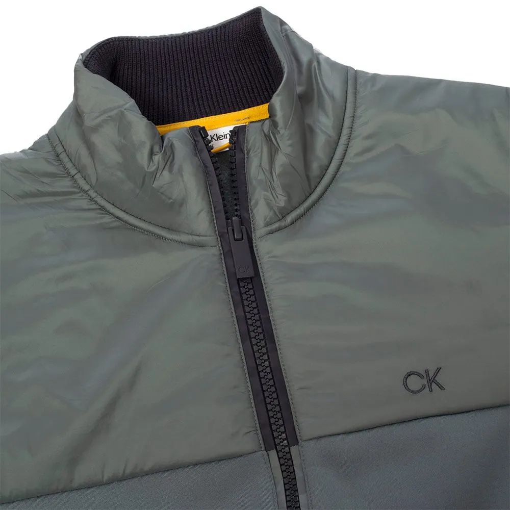 Oversized Silhouette Calvin Klein Monte Full Zip Layering Jacket - Sage