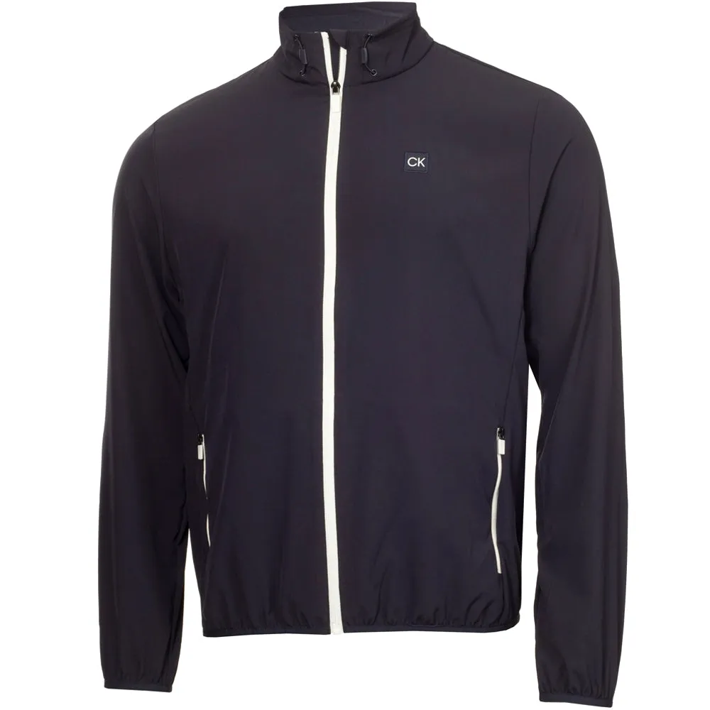 Full Length Zipper Closure Flexible Fit Wear Calvin Klein Motion Full Zip Windbreaker Jacket - Navy