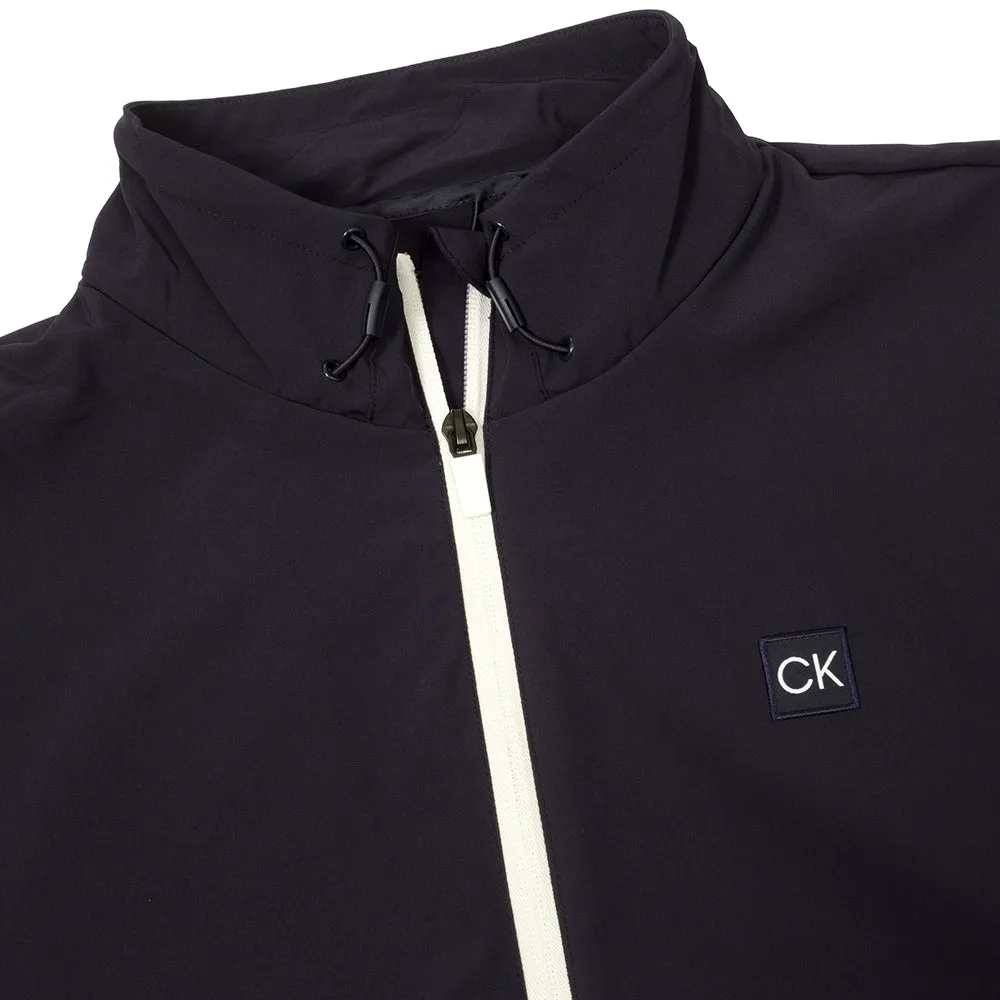 Calvin Klein Motion Full Zip Windbreaker Jacket - Navy Compression Packability Low Profile Collar Design