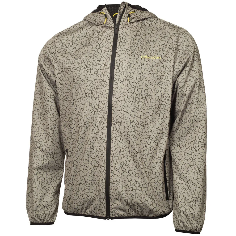 Calvin Klein Nantucket Printed Windbreaker Jacket - Cameo Green Seamless Edge Finishing