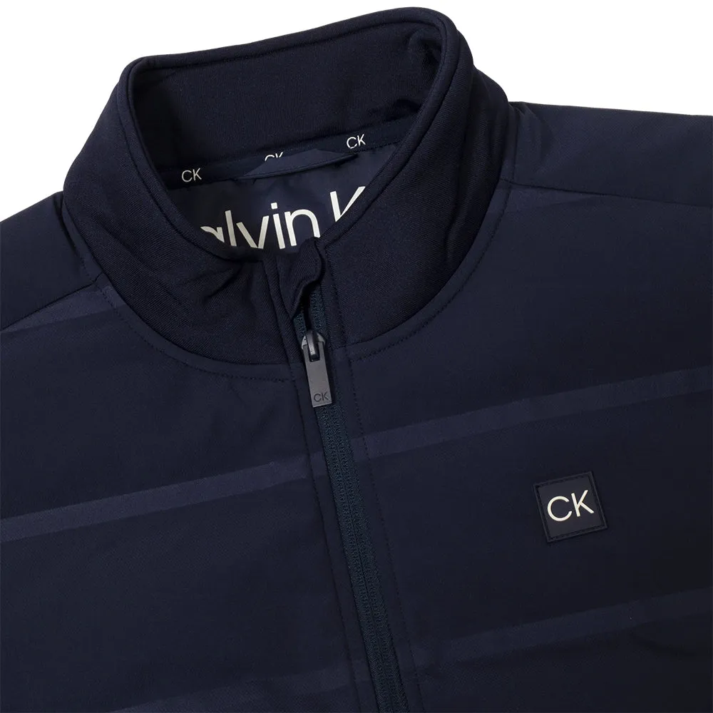 Calvin Klein Navarro Hybrid Jacket - Evening Blue Quilted Stitching Pattern Ergonomic Shoulder Fit