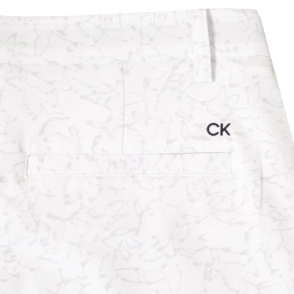 Easy Care Fabric Calvin Klein Printed Bullet Shorts - White