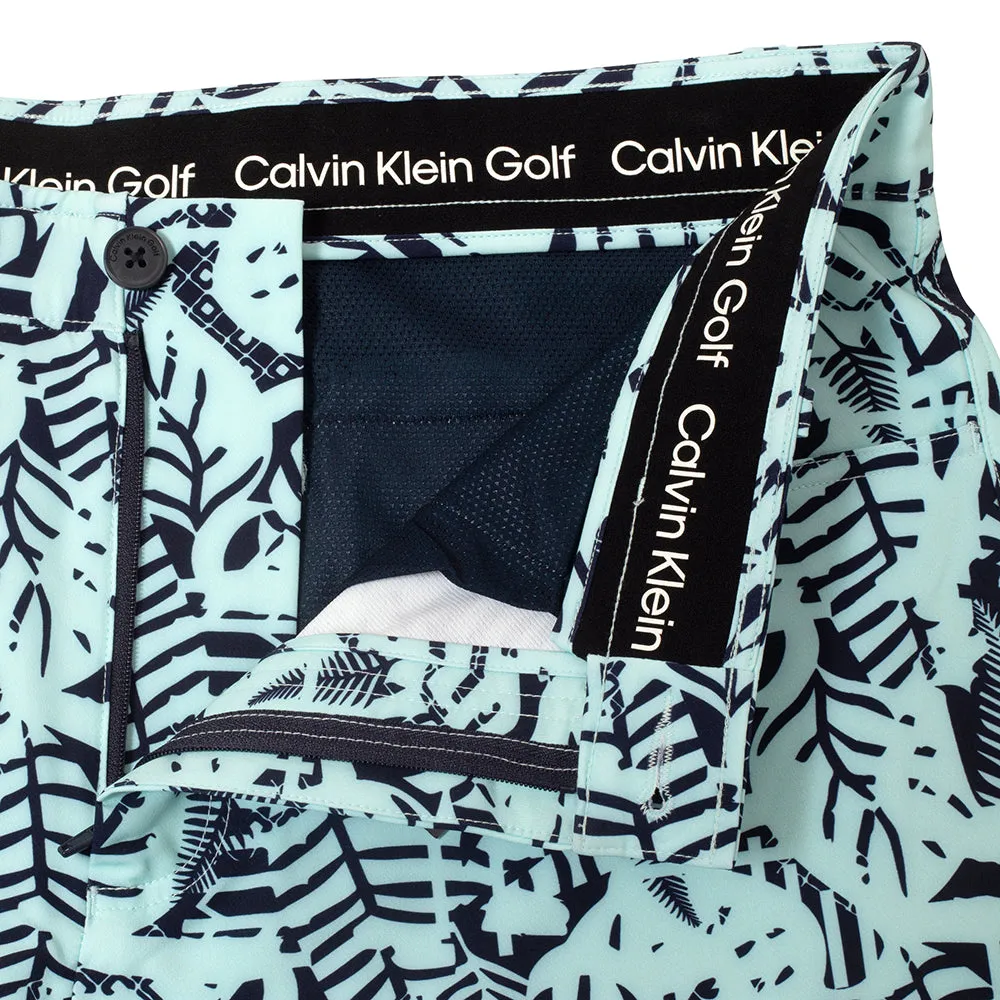 Wrinkle Free Weave Calvin Klein Printed Genius Shorts - Aqua/Evening Blue