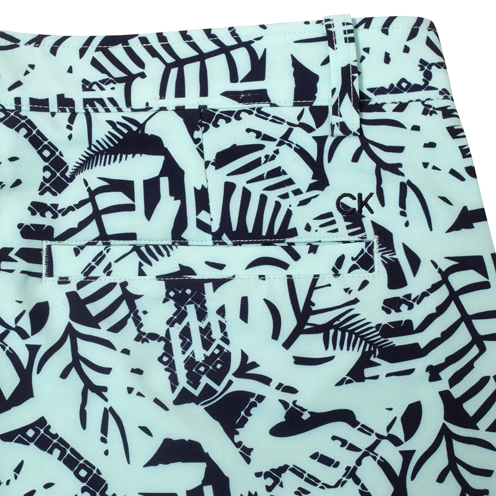 Calvin Klein Printed Genius Shorts - Aqua/Evening Blue Flexible Stretch Waist Chill Style