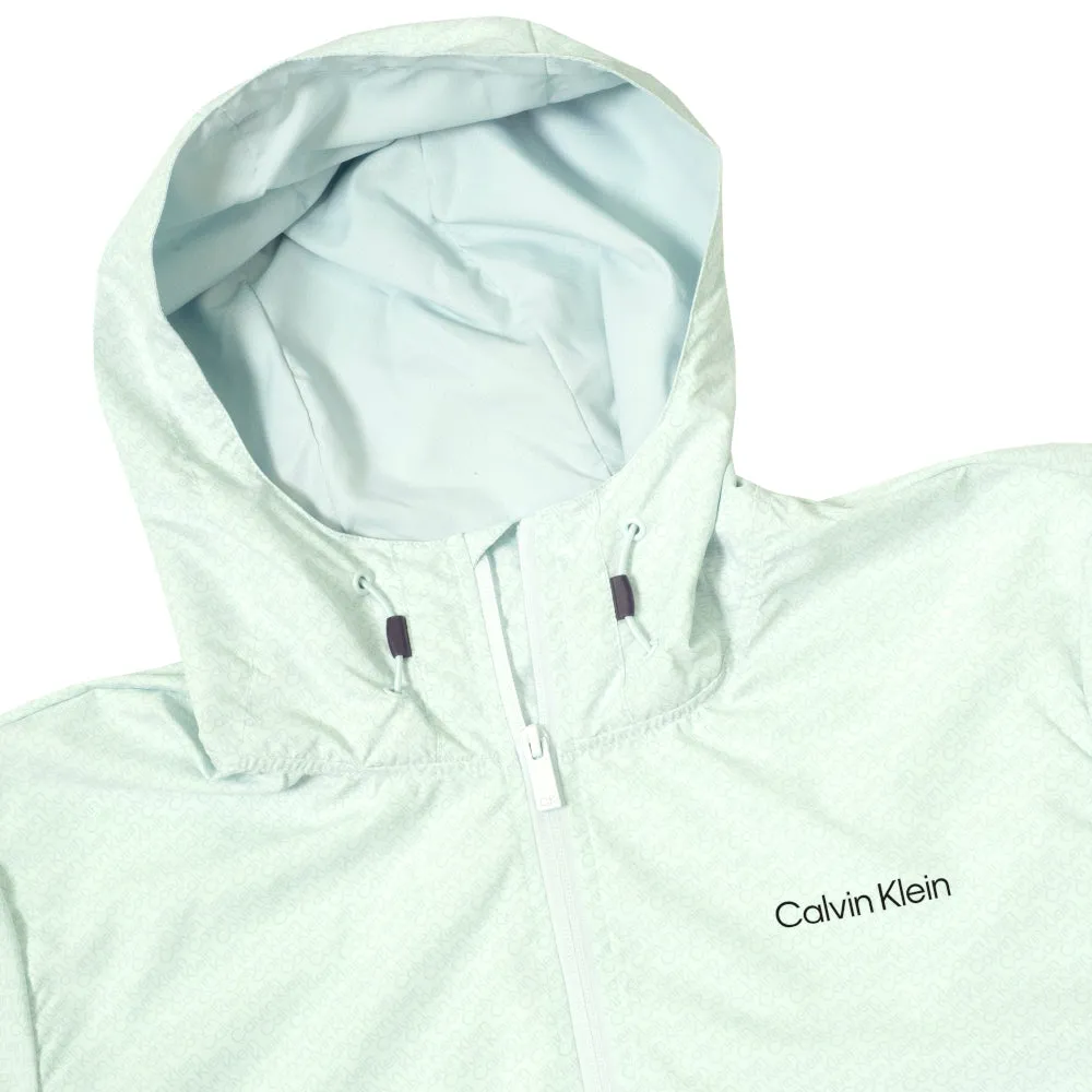 Calvin Klein Printed Windbreaker Jacket - Light Jade Layered Neckline