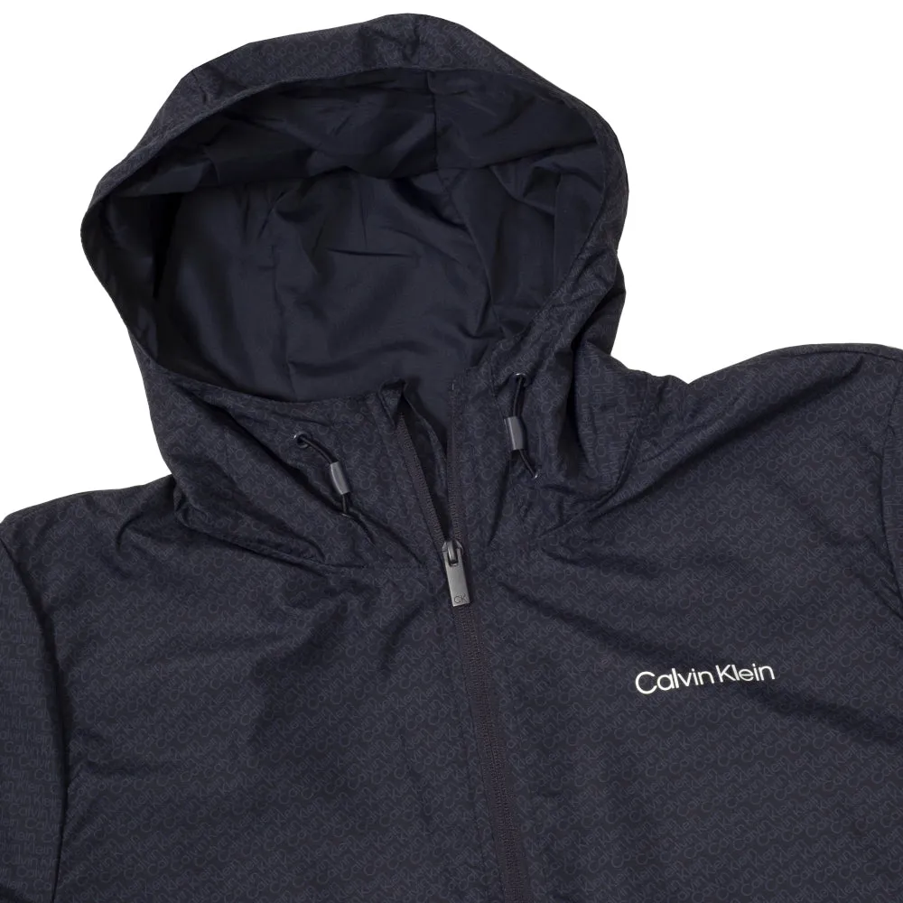 Calvin Klein Printed Windbreaker Jacket - Navy Stretch Comfort