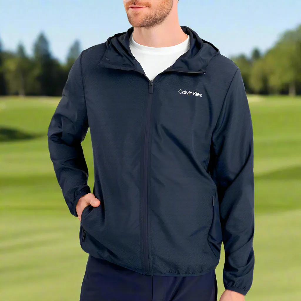 HiddenPockets Calvin Klein Printed Windbreaker Jacket - Navy