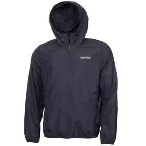 Calvin Klein Printed Windbreaker Jacket - Navy Fit For Travel Wind Blocking Fabric