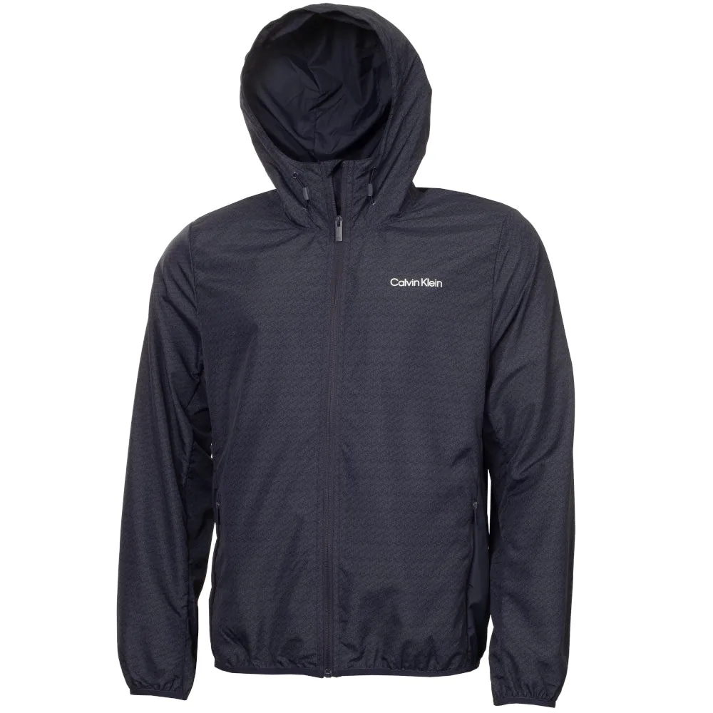 Calvin Klein Printed Windbreaker Jacket - Navy Fit For Travel Wind Blocking Fabric