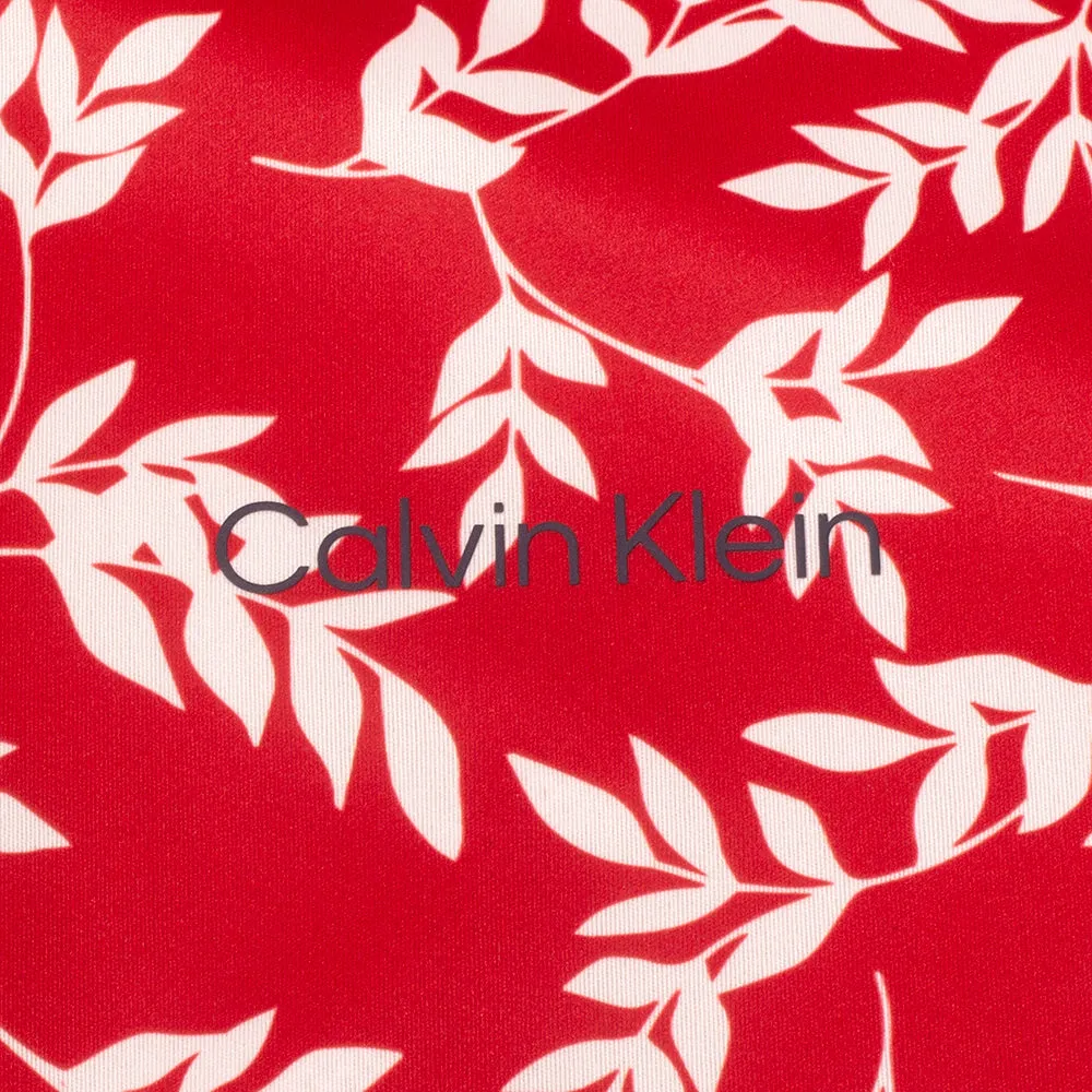 Two Way Zipper Calvin Klein Printed Windbreaker Jacket - Red/White