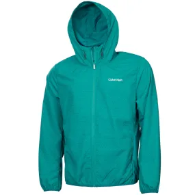 Calvin Klein Printed Windbreaker Jacket - Sea Green Warm Essentials Taped Edges