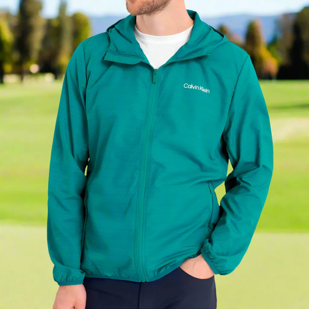 Calvin Klein Printed Windbreaker Jacket - Sea Green MoistureWickingTechnology MultiLayerSystem