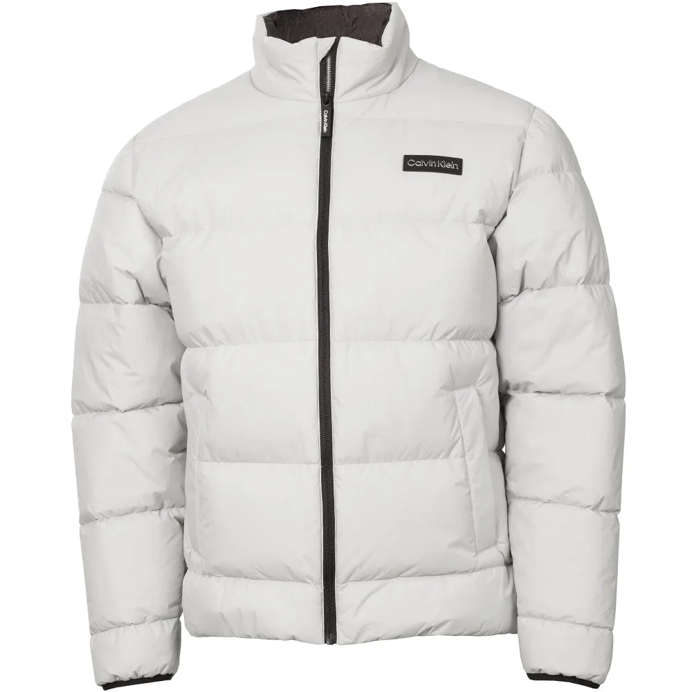 Calvin Klein Rivington Padded Jacket - Silver Flexible Hood Design Everyday Comfort Fit