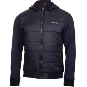 Calvin Klein Somme Valley Hybrid Jacket - Peacoat Plaid Print Hidden Ventilation