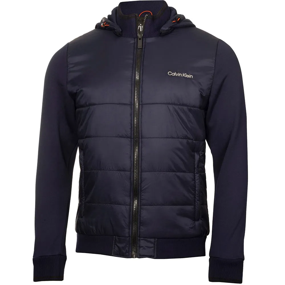 Calvin Klein Somme Valley Hybrid Jacket - Peacoat Plaid Print Hidden Ventilation