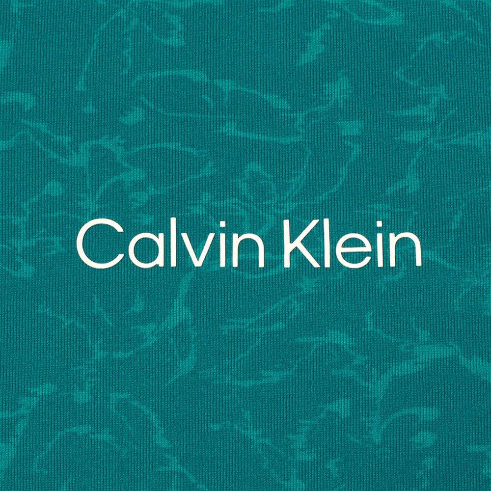 Non Toxic Printing Calvin Klein Abstract Watercolour Printed Polo Shirt - Sea Green