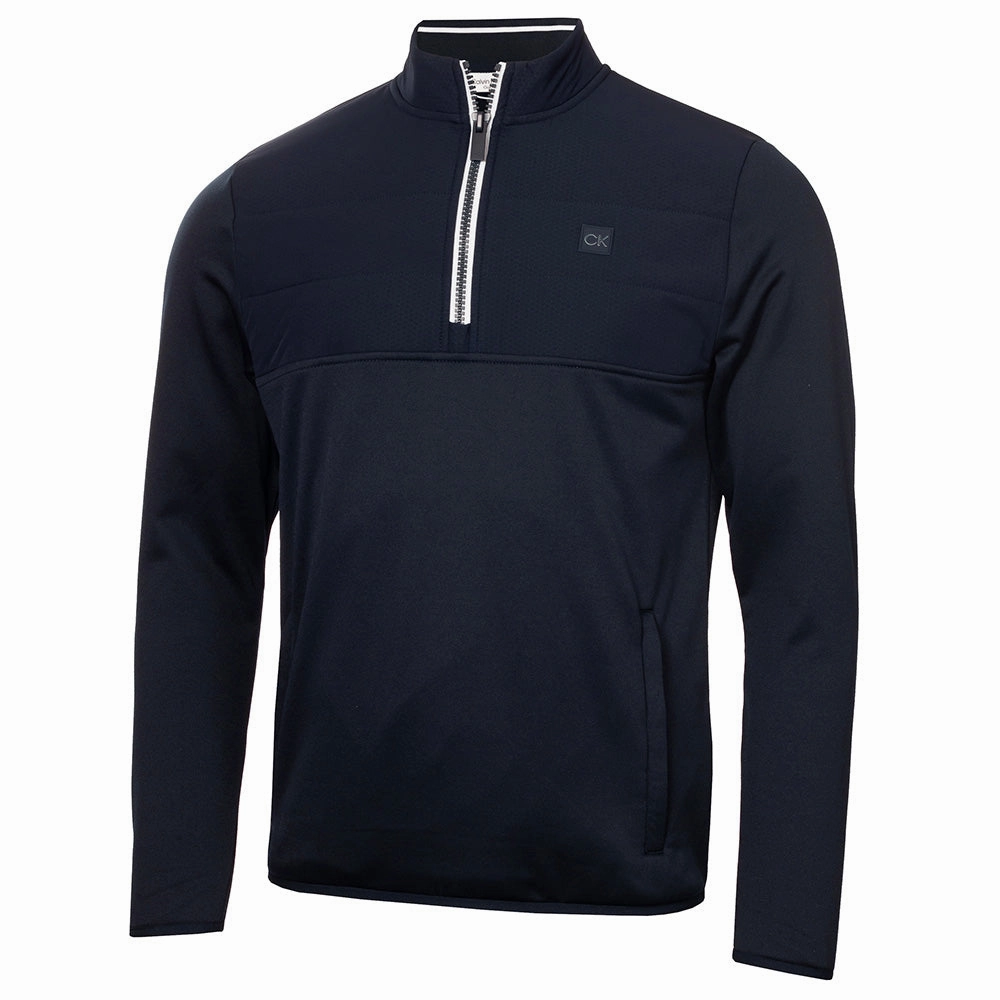 Calvin Klein Atlantic Hybrid 1/2 Zip Pullover - Navy Sporty Layer Beach Wear
