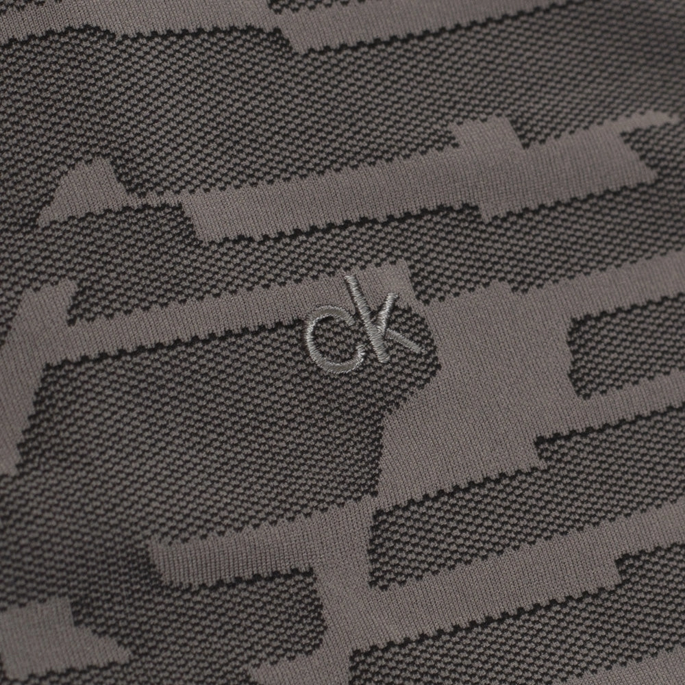 Calvin Klein Aztec Polo Shirt - Charcoal Comfy Touch Seasonal Wear