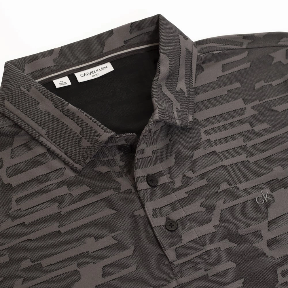 Calvin Klein Aztec Polo Shirt - Charcoal Layered Sleeve Fashion-Ready