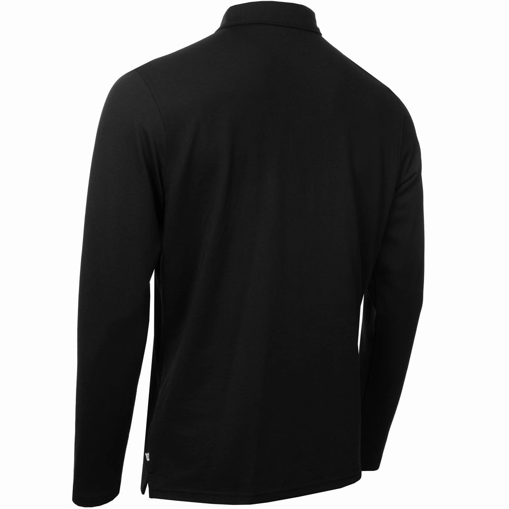 Thermoregulating Fabric Minimalist Apparel Calvin Klein Bayard Long Sleeve Polo Shirt - Black