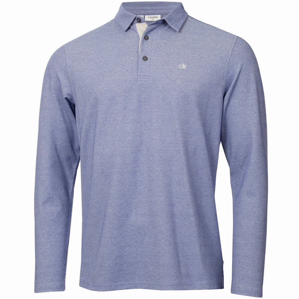 Active Look City Casual Calvin Klein Bayard Long Sleeve Polo Shirt - French Blue