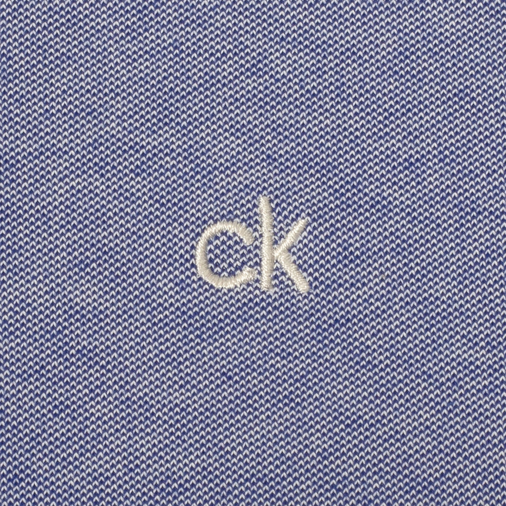 Vintage Style Calvin Klein Bayard Long Sleeve Polo Shirt - French Blue
