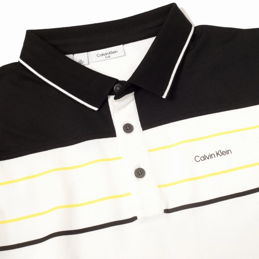 Calvin Klein Blackwater Polo Shirt - White/Yellow Heat Transfer Printing