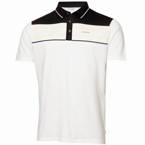 Smart Wear Casual Chic Wear Calvin Klein Blackwater Polo Shirt - White/Yellow