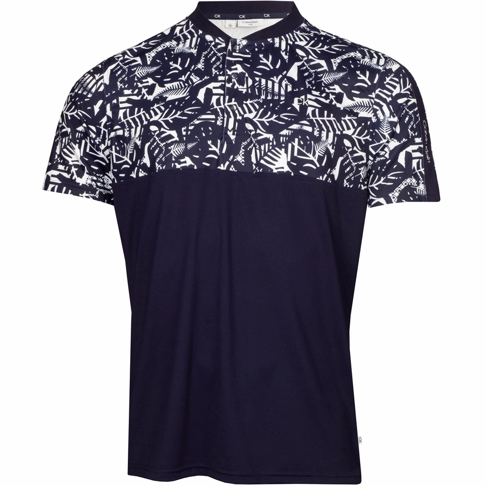 Layered Collar Structure Light Wear Calvin Klein Brookhill Blade Collar Polo Shirt - Evening Blue