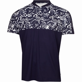 Layered Collar Structure Light Wear Calvin Klein Brookhill Blade Collar Polo Shirt - Evening Blue
