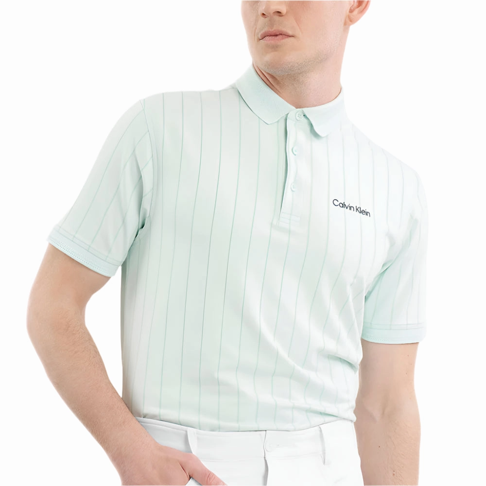 Calvin Klein Cape Club Polo Shirt - Light Jade Flexible Cuff Design