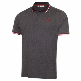 Natural Fiber Blend Classic Trend Look Calvin Klein Casper Polo Shirt - Charcoal Marl