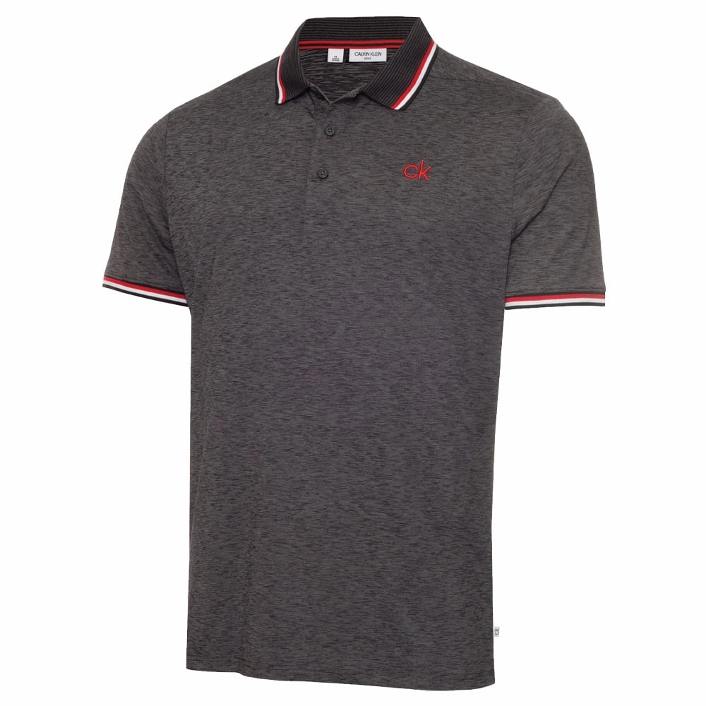 Calvin Klein Casper Polo Shirt - Charcoal Marl Cozy Touch MoistureWicking Technology