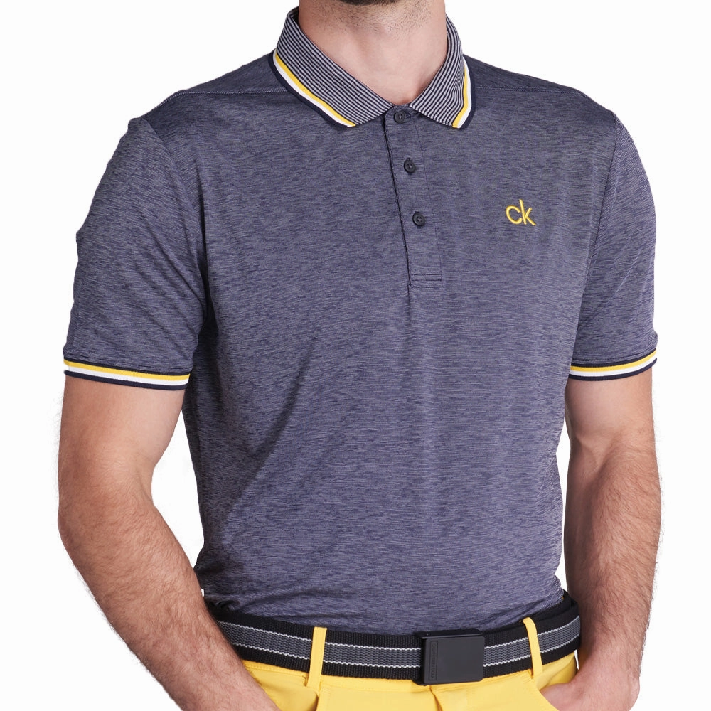 Casual Layer Wear Contrast Inner Binding Calvin Klein Casper Polo Shirt - Navy Marl