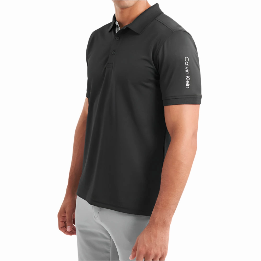 Calvin Klein Club Polo Shirt - Black Cold Wash Optimized Relaxed Fit Design