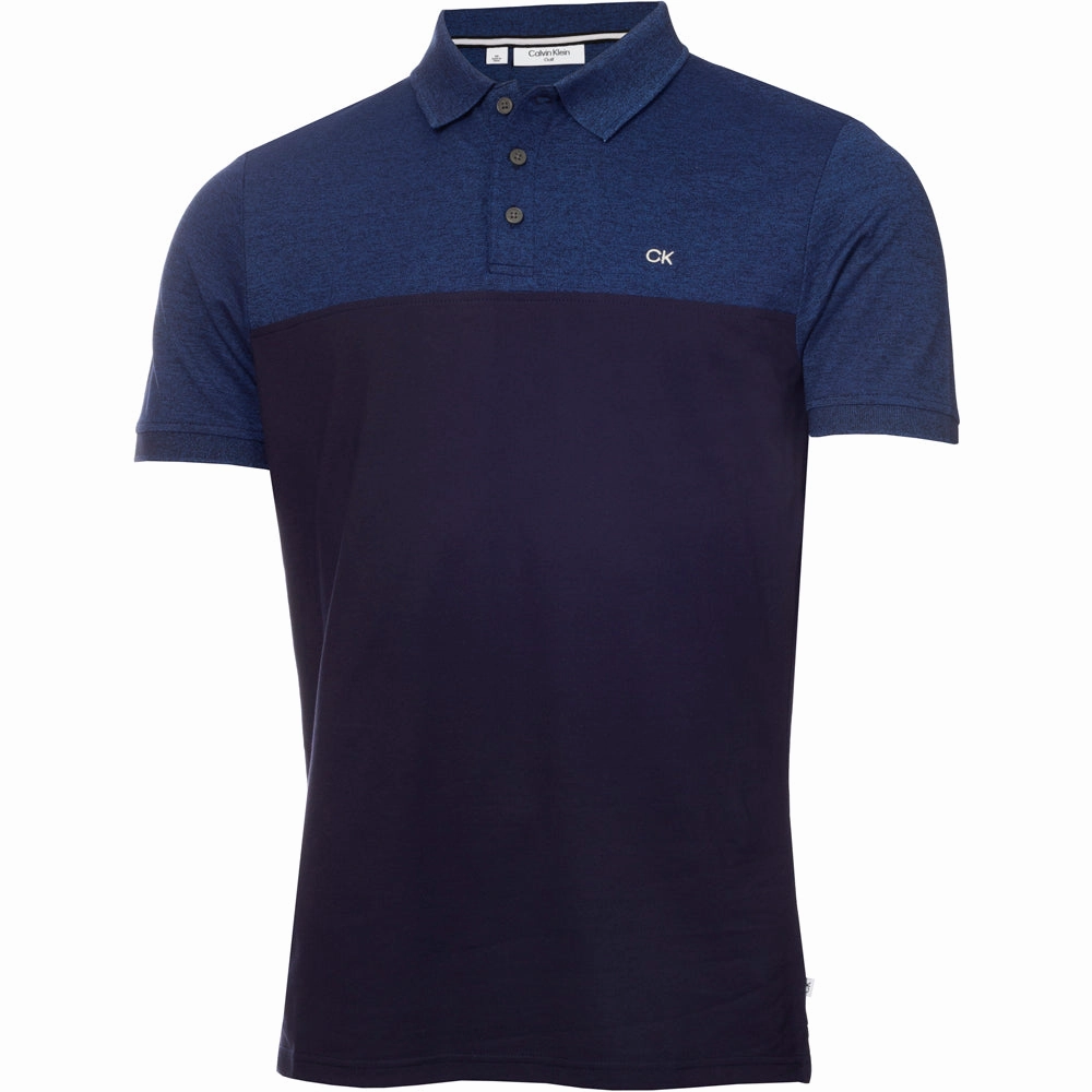 Fun and Playful Men's masculinity Calvin Klein Colour Block Polo Shirt - Cobalt Marl/Navy