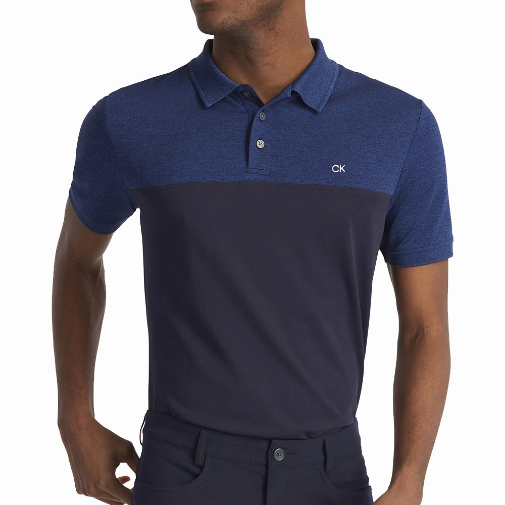 Street Trendy Calvin Klein Colour Block Polo Shirt - Cobalt Marl/Navy