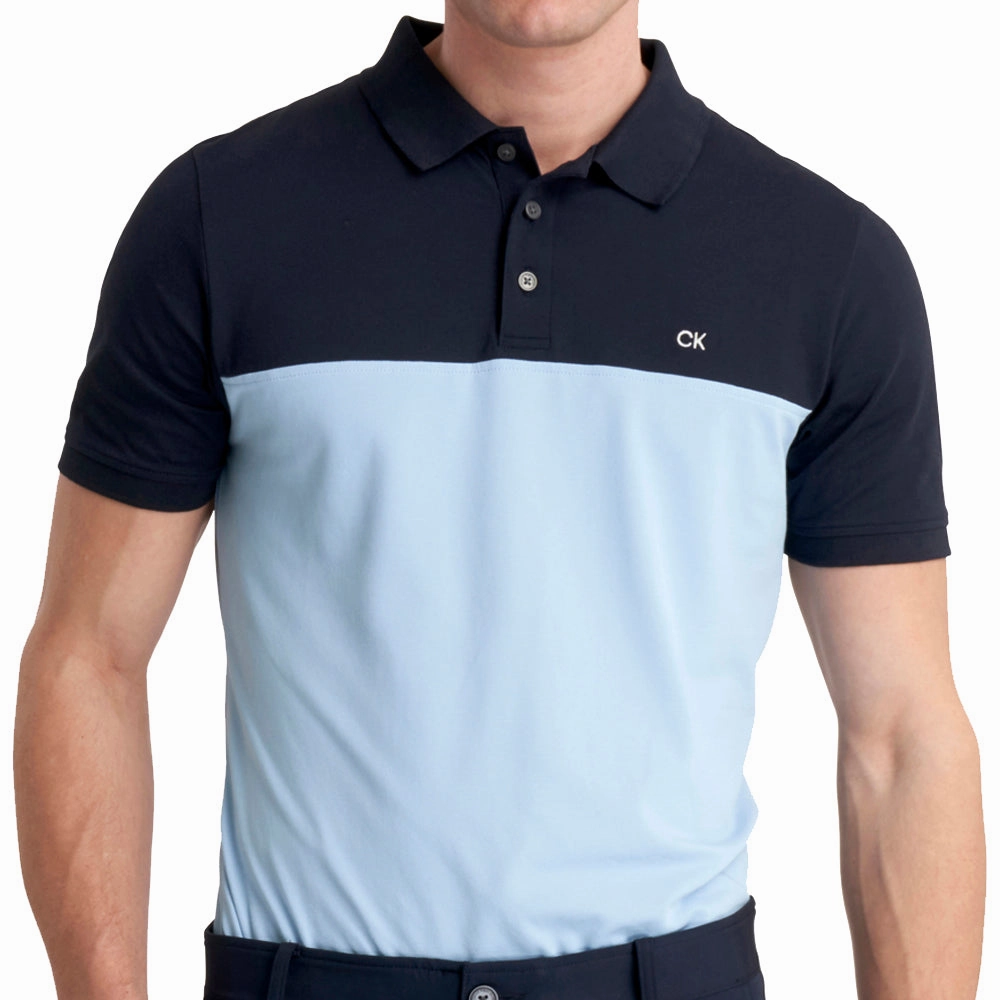 Calvin Klein Colour Block Polo Shirt - Navy/Blue Classic Style Trend