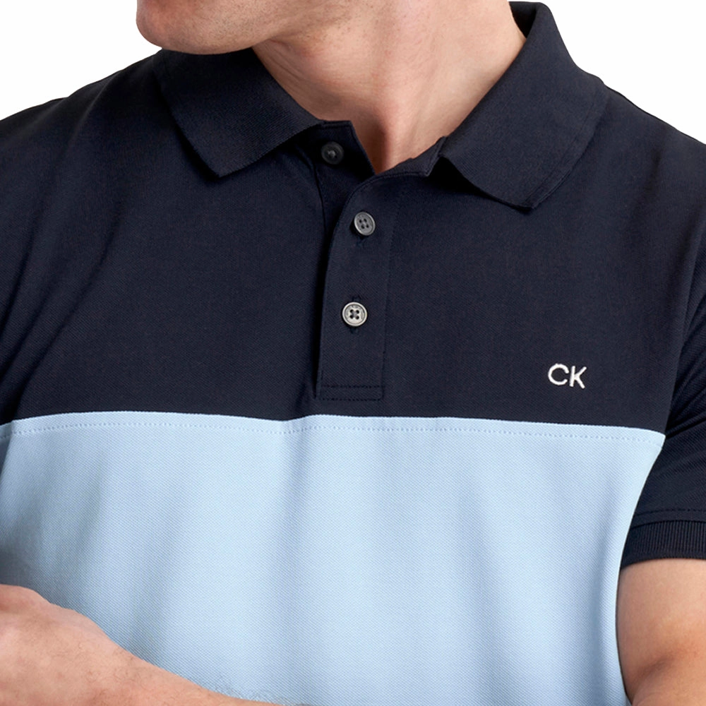 Simple and Relaxed Calvin Klein Colour Block Polo Shirt - Navy/Blue