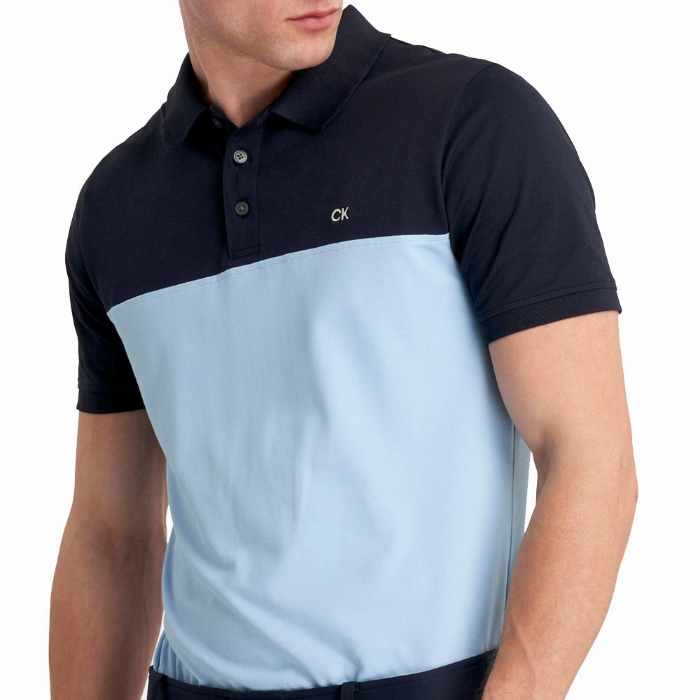 Eco Friendly Dye Relax Outfit Calvin Klein Colour Block Polo Shirt - Navy/Blue